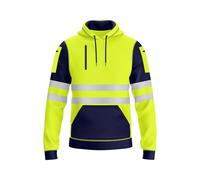 NOROZE Hombres Alta Visibilidad Pullover Sudadera Cinta Reflectante Gris Abrigo de Seguridad con 4 Bolsillos Sweatshirt Chaqueta (M, Estilo 4: Verde neón/Azul Marino)