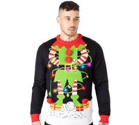 NOROZE - Jersey de Navidad con LED para Hombre, Unisex, Regalo, árbol, Elfo, Santa, suéter Pull-Over de Navidad