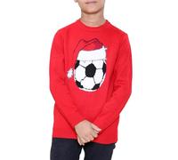 NOROZE Niños Niñas Unisex Feliz Navidad Fútbol Reno Alce Papa Noel Autobús turístico Bufanda Copo de Nieve De Punto Novedad Feo Jerséis de Navidad Suéter Pullover (7-8 años, Fútbol Rojo)