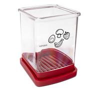 Norpro Cortador de velocidad con placa de empuje, rojo, 3 pulgadas de largo x 3 pulgadas de ancho x 4.25 pulgadas de alto