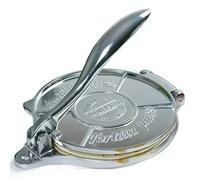 Norpro Tortilla Press - Sartén Redonda de Aluminio para Tortillas, 15,2 x 15,2 x 3,2 cm, Color Plateado