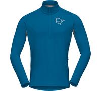 Norrona - Fjørå Equaliser Long Sleeve Zip Top M'S Mykonos Blue/Castor Grey - Talla M - Azul Azul M
