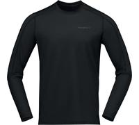 Norrona - Ropa de senderismo - Falketind EqualiserUll Long Sleeve M Caviar Black de Lana - Talla S - Negro Negro S