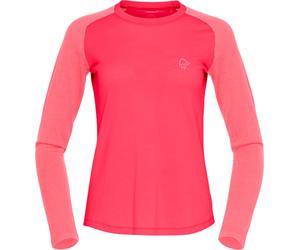 Norrona - Ropa de senderismo mujer - Femund PureUll Long Sleeve W Watermelon para Mujer de Lana - Talla L - Rosa Rosa L