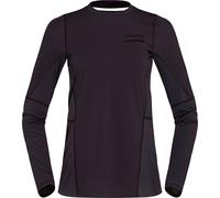Norrona - Ropa trail running mujer - Senja Equaliser Lightweight Long Sleeve W Caviar Black de Lana - Talla S - Negro Negro S