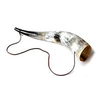 Norse Tradesman Bocina vikinga XXL - Sonido profundo - Trompeta de guerra de cuerno de buey pulido de 28 pulgadas con correa de transporte de cuero - "Doomsinger"