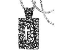 Norse Viking colgante collar para hombre/mujer, acero inoxidable, lobo aullando en luna creciente/cruz placa de identificación/fénix fuego/lobo/nudo celta/escorpión