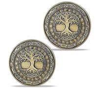 Norse Viking Mjolnir Coin Thor's Hammer Moneda Mitología Nórdica Talismán (Yggdrasil Coin (Tree of Life))