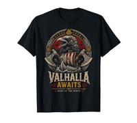Norse Viking Mythology Warrior Runes Valhalla Odin Raven Camiseta