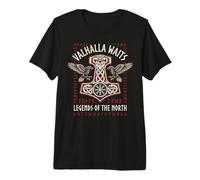 Norse Viking Mythology Warrior Runes Valhalla Odin Raven Camiseta Premium