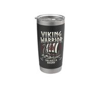 Norse Viking Mythology Warrior Runes Valhalla Odin Raven Vaso térmico de acero inoxidable de doble pared