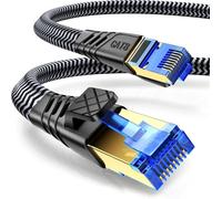 NORSHY Cat 8 Cable Ethernet, 15m Cable de Red Alta Velocidad 40Gbps 2000MHz S/FTP Trenzado Plano Cable Lan Conector RJ45 Cable Internet para PS5/PS4, Xbox,TV,Box, Router, PC, Módem