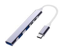 Norsimda Hub USB 3.0 (5 en 1), adaptador de concentrador tipo C a USB 3.0 con puertos USB C de alimentación/datos, extensor USB A&C estación de acoplamiento para laptop, PC, MacBook Dell, HP, PS4/5