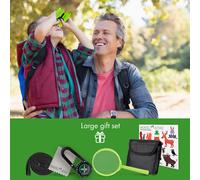 Norsjo Set de prismáticos infantil 8 aumentos lupa brújula bolsa Monte Stivo