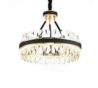 Norte De Europa Cristal Candelabro LED Fuente De Luz Lujo Ligero Colgante De Luz Ajustable Altura Redonda Lámpara De Techo Encendiendo Accesorio Para Isla De Cocina Dormitorio Com-Oro 50cm