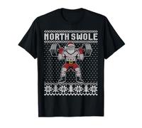 Norte Swole, Entrenamiento de Navidad, Santa levantando Pesas Fitnes Camiseta
