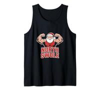 Norte Swole, Entrenamiento de Navidad, Santa levantando Pesas Fitnes Camiseta sin Mangas