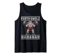 Norte Swole, Entrenamiento de Navidad, Santa levantando Pesas Fitnes Camiseta sin Mangas