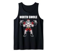 Norte Swole, Entrenamiento de Navidad, Santa levantando Pesas Fitnes Camiseta sin Mangas