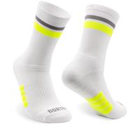 NORTEI Calcetines Running y Trail Running Acolchados Media Caña, Compresivos y Antideslizantes. Calcetines Técnicos Deporte sin Rozaduras de Hombre y Mujer (L-XL, Yellow)