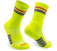 NORTEI Calcetines Running y Trail Running Acolchados Media Caña, Compresivos y Antideslizantes. Calcetines Técnicos Deporte sin Rozaduras de Hombre y Mujer (S-M, Neon)