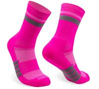 NORTEI Calcetines Running y Trail Running Acolchados Media Caña, Compresivos y Antideslizantes. Calcetines Técnicos Deporte sin Rozaduras de Hombre y Mujer (S-M, Pink)