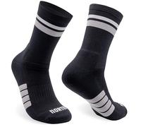 NORTEI Calcetines Running y Trail Running Acolchados Media Caña, Compresivos y Antideslizantes. Calcetines Técnicos Deporte sin Rozaduras de Hombre y Mujer (L-XL, Black)