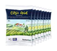 NORTEMBIO Ácido Cítrico 100% Puro Pack 8 x 500g | Quitamanchas, Desodorizador y Blanqueante | E-Book Incluido | Sin aditivo