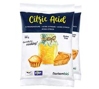 Nortembio Ácido Cítrico Alimentario 2 x 500 g - 100% Puro, Grado Alimentario | Origen Natural, Sin OGM, Conservante y Acidulante para Cocina, Repostería, Mermeladas y Queso Casero + Recetario Gratis