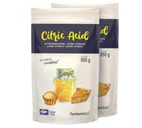 Nortembio Ácido Cítrico Anhidro en Polvo 2 x 850 g Puro y Natural - Aditivo Alimentario E330 Calidad Gourmet Repostería, Conservas, Bebidas y Elaboraciones Caseras + eBook GRATIS