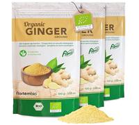 Nortembio Jengibre Ecológico en Polvo 300 g. Origen 100% Natural. Especial para Infusiones. Jengibre Seco Molido Sin Aditivos ni Conservantes, Vegano y Sin Gluten. E-Book con Recetas Incluido.