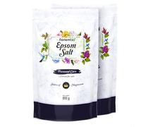 Nortembio Sal de Epsom 2 x 850 g - Sales de baño para Relajación Muscular y Recuperación - Sales de Epsom para pies - Piel Sensible y Exfoliación - 100% Natural + eBook Gratis