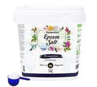 Nortembio Sal de Epsom 3 kg Sales de baño para Relajación Muscular y Recuperación - Sales de Epsom para pies - Piel Sensible y Exfoliación - 100% Natural + eBook Gratis