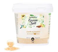 Nortembio Sales de Epsom 100% Fragancia Vainilla y Canela 3 kg - Fuente Natural de Magnesio | Con Vitamina C y E Hidratante | Para Baños Relajantes, Spa y Cuidado de la Piel + E-Book Gratis
