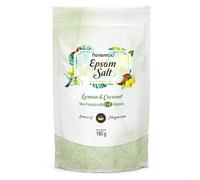 Nortembio Sales de Epsom 180g Fragancia de Limón y Coco Sulfato de Magnesio Puro Enriquecidas con Vitamina C y E Sales de Baño para Pies, Spa y Cuidado de la Piel + eBook GRATIS