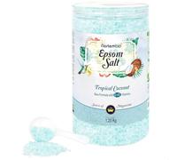 Nortembio Sales de Epsom con Fragancias 1,25 kg Sal de Magnesio Premium para Baño Relajante y Cuidado Muscular, Ideal para SPA en Casa + eBook de Regalo (Coco Tropical)