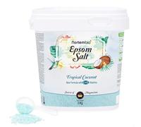 Nortembio Sales de Epsom con Fragancias 3 kg Sal de Magnesio Premium para Baño Relajante y Cuidado Muscular, Ideal para SPA en Casa + eBook de Regalo (Coco Tropical)