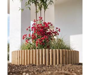 Nortene | Bordo de Madera Talos Roll 30x250 cm 7Ø cm | Delimitación de Jardín | Rollo Adaptable para Césped, Caminos y Parterres | Fácil Instalación