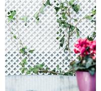 Nortene Celosía Fija Pvc Blanca 18 mm Decorativa 1X2 M | Ideal Para La Decoración De Exteriores, Color Blanco, Fácil Instalación En Terraza, Balcón Y Jardín, Resistente Y Duradero