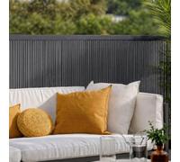 NORTENE - Cercado de ocultación Mimbre Lop Ecológico para Aislamiento Visual Decorativo en terrazas y Balcones Antracita 1.8x3 m