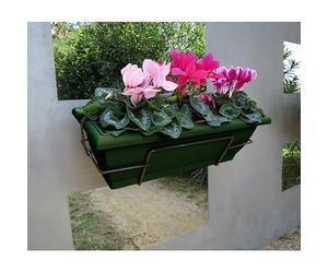 Nortene Jardinera balconera con Soporte Floria 62S Super Resistente. (Verde)