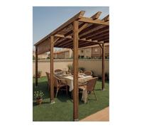 Nortene Kit Pérgola De Madera para Jardín | (4x3.6x2.4 M) + Postes (9x9m) | Madera Resistente Tratada En Autoclave 3