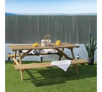 Nortene | Mesa De Picnic Superior 180x160x71 Cm | Madera Resistente | Diseño Robusto para Jardín, Terraza Y Camping