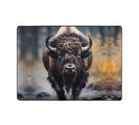 North American Bison - Alfombra de franela de tela de área de 80 x 58 pulgadas, resistente a las manchas, decoración del hogar, dormitorio, oficina
