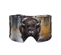 North American Bison - Antifaz ajustable para dormir y orejeras, diadema unisex para dormir de lado (26.8 x 4.3 pulgadas), cubierta cómoda para viajes en interiores y exteriores, para yoga