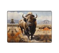 North American Bison Herd - Alfombra de franela de 80 x 58 pulgadas, resistente a las manchas, decoración del hogar, dormitorio, oficina