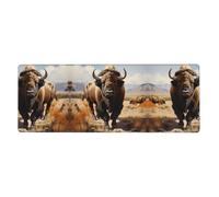 North American Bison Herd - Alfombrilla de goma para teclado de escritorio para juegos, apta para uso en oficina, 12 x 31.5 pulgadas