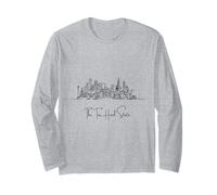 North Carolina Home Black Skyline Travel Art Souvenir Manga Larga
