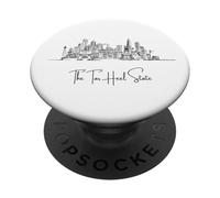 North Carolina Home Black Skyline Travel Art Souvenir PopSockets PopGrip Adhesivo
