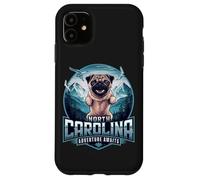 North Carolina Pug Dog Funny Mountain Hiking Diseño al aire libre Carcasa para iPhone 11